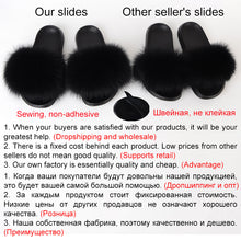 Load image into Gallery viewer, SARSALLYA Fur Slippers Women Real Fox Fur Slides Home Furry Flat Sandals Female Cute Fluffy House Shoes Woman Brand Luxury 2020
