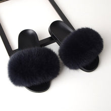 Load image into Gallery viewer, SARSALLYA Fur Slippers Women Real Fox Fur Slides Home Furry Flat Sandals Female Cute Fluffy House Shoes Woman Brand Luxury 2020
